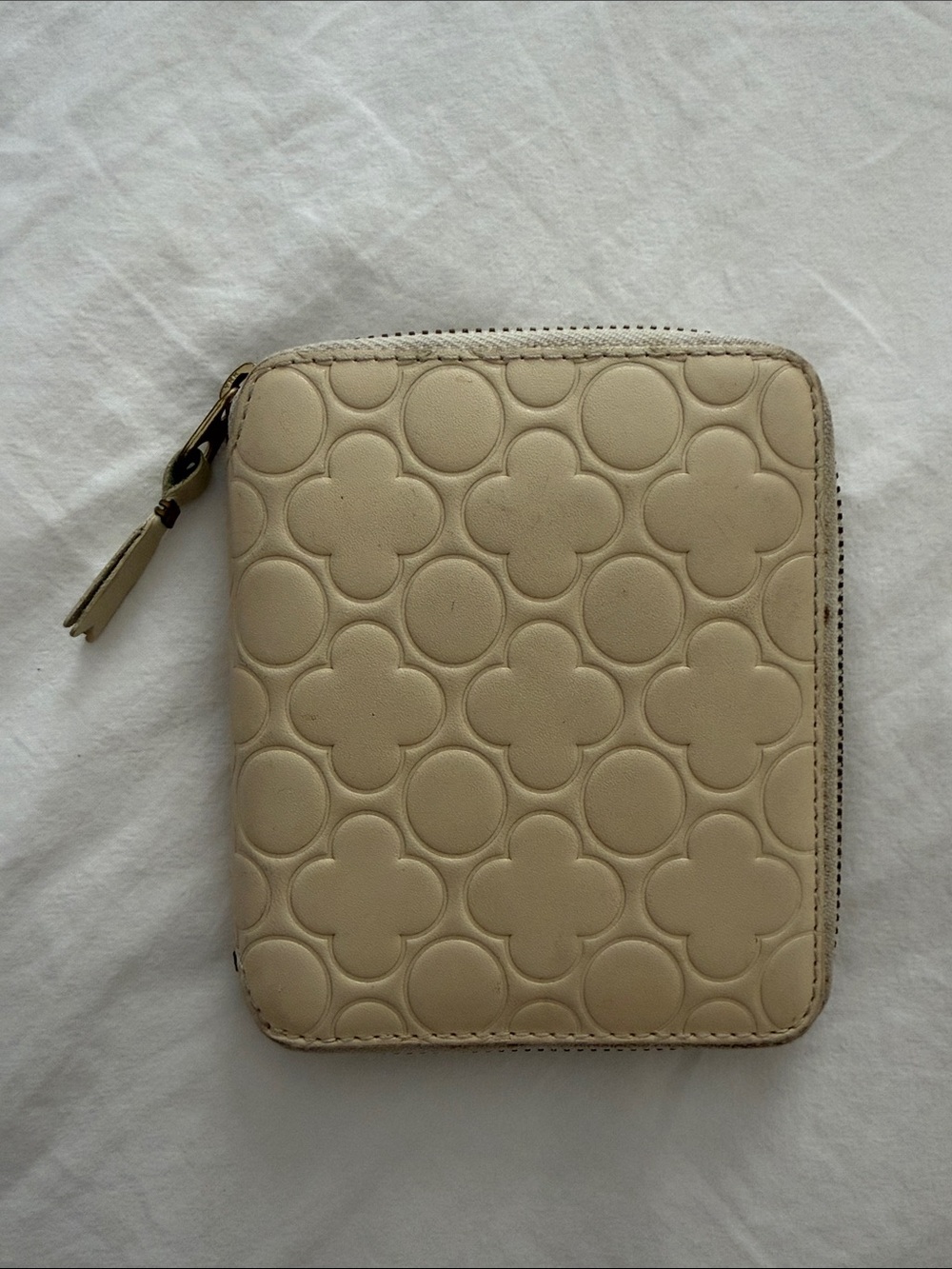 Comme des Garçons Cream Zip-Around Card Wallet